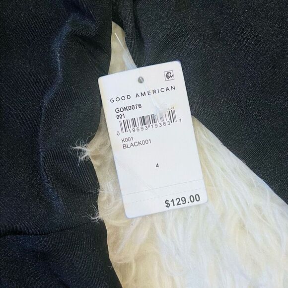 Good American Good Touch Wrap Dress Black Long Sleeve size 4 plus size - Picture 6 of 9